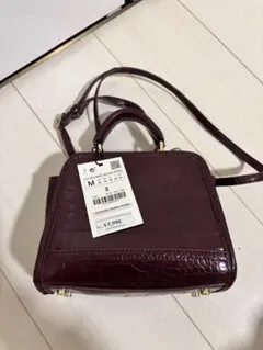 ZARA ショルダーバッグ　レッド　秋冬バッグ　美品