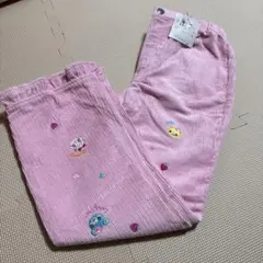 レトロ　レア　メゾピアノ　コーデュロイ　パンツ　ミミポポ　豪華　刺繍　130
