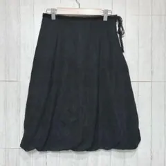 ZAMPAザンパ　ひざ丈バルーンスカート　ブラック【S】　日本製　レース