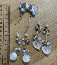 アクリルビーズ ハンドメイド コネクター 花と蝶