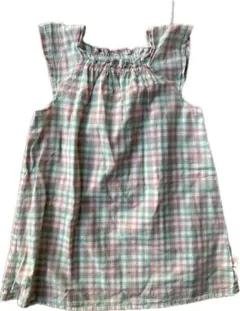 BeBe チェック柄 ノースリーブブラウス フリル 100cmのサムネイル