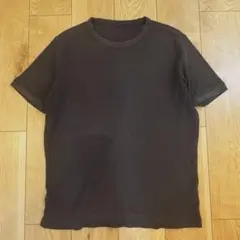 UNIQLOユニクロワッフルTシャツ半袖ブラック黒カットソーメンズXLのサムネイル