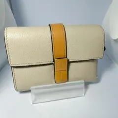 LOEWE バーティカル　ウォレット　スモールベージュ　三つ折り財布