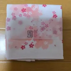 桜の花柄ガーゼタオルハンカチ　【新品】