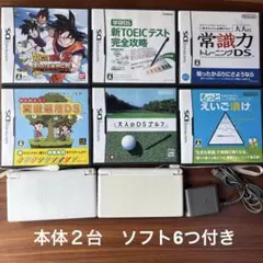 ニンテンドーDS Lite ホワイト 本体 2台　ソフト６枚付き