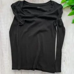 GAP 黒のロンT Vネック無地　レディースXS