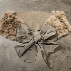 エムズグレイシー　ファー付きリボンつけ襟