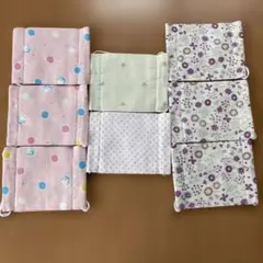 ハンドメイド　平面マスク　８点　小さめ　子供用　綿１００％ダブルガーゼ