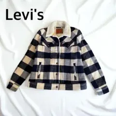 Levi's チェック柄 ボアジャケット 青