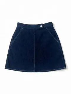 ハイウエスト 台形デニムミニスカート 濃紺 美脚 Y2K 韓国