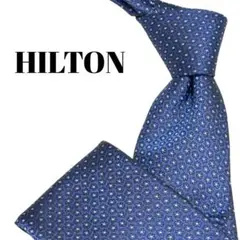HILTON ヒルトン ネクタイ 小紋 ドット 紺色 シルク ビジネスネクタイ