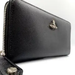 新品同様　ヴィヴィアン　長財布　ディアマンテ　レザー　ブラック　黒　オーブハート 新品同様 箱付き ヴィヴィアン 長財布 ディアマンテ レザー 黒