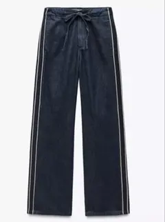 ZARA サイドライン入デニムパンツEU40