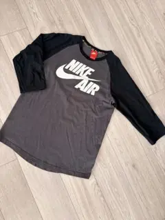 NIKE AIR ラグランTシャツ 七分丈　グレー黒 L