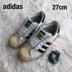 Adidasアディダス紐なしスーパースタースリッポンスニーカー27cm