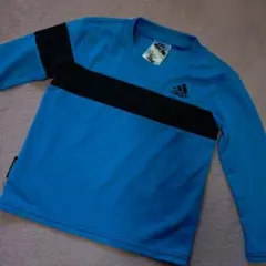adidas 青 長袖 ジャージ JR 7-8