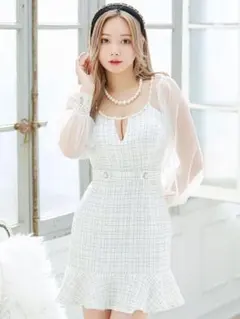 ツイードチェックドレス