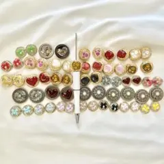 オリジナルボタン アンティークボタン カボション カスタムビーズ レジン 花