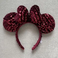 ディズニー カチューシャ スパンコール 赤