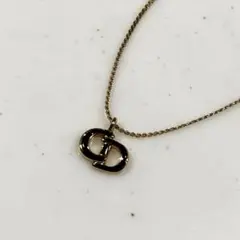 美品　クリスチャンディオール　CDロゴ ネックレス　ブラック×ゴールド