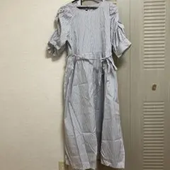 ストライプ柄ロングワンピース　thevon