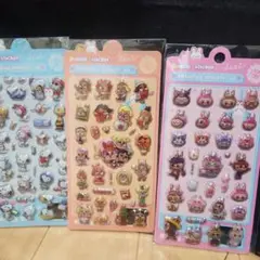 【K】3Dぷっくりシール3枚セット