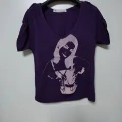 紫色 Vネック 半袖Tシャツ 179/WG ニコルのサムネイル