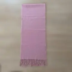 カシミヤ100% ピンク マフラー フリンジ付き