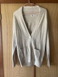 ユニクロ　ベージュ　カーディガン　羽織り　ニット　Mサイズ　UNIQLO