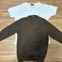 EPORCA UOMO ホワイト半袖Siz.46&ブラウン長袖ニットSiz.48