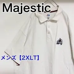 YAE25【US輸入】majestic　ポロシャツ【メンズ2XLT】半袖　白色のサムネイル