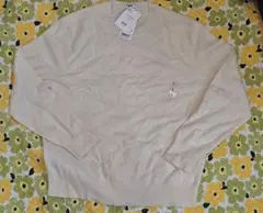 L カシミヤ クルーネック セーター 長袖 オフホワイト 新品 ユニクロ