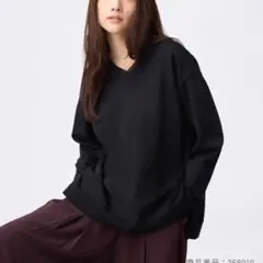 GU オーバーサイズVネックニットプルオーバーZ 黒美品