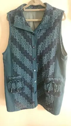 デニムレースノースリーブベスト