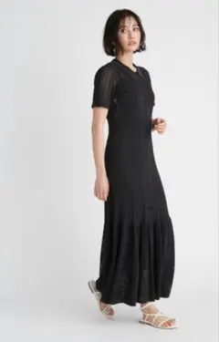 セルフォード　36 レース編みロングワンピース 半袖