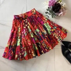 NO.2-126 KENZO 花柄スカートプリーツ　ミニ　ピンク　エルカ期のサムネイル