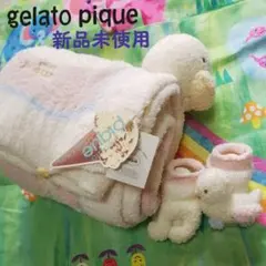 gelato pique ふわふわ 膝掛け&ベビー靴下