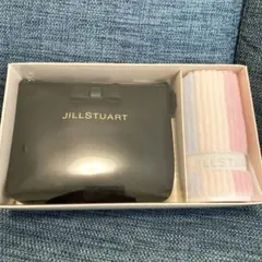 ジルスチュアート　ポーチ　ハンカチ　ギフトセット　ブラック　ピンク