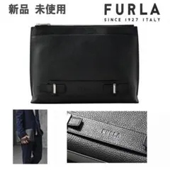 【新品 未使用】FURLA フルラ クラッチバッグ ブラック レザー 正規品