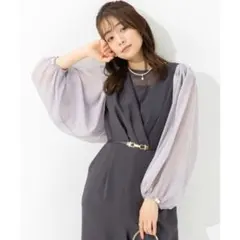 未使用 form forma 薄手 シフォン 長袖 ショート丈 ボレロのサムネイル