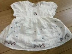 petit main 刺繍入り半袖ブラウス 110