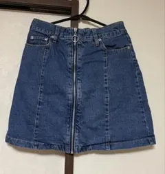 デニム　フロントジップスカート