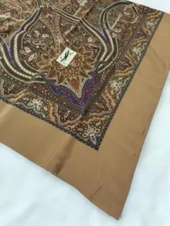 YSLサンローラン　シルク100% 大判ストール　ペイズリー柄