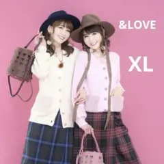 &love アンドラブ パールビジュー エコファーポケットカーデ カーディガン