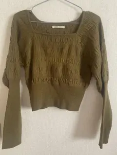 【レイカズン】スモッキングニット 長袖のサムネイル