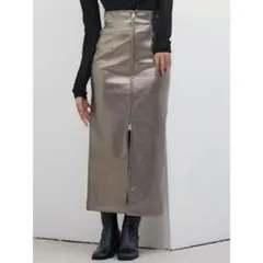 MURUA マルチウェイナローフェイクレザースカート　ダークゴールド サイズ1