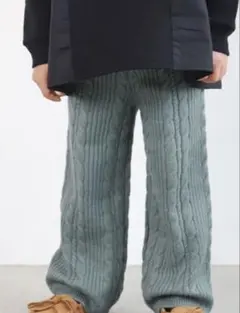 ケーブルニットパンツ グリーン 130cm coca