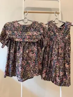 ［値下］SOLBOIS リバティ　フレアトップス・ワンピース親子コーデセット