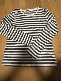 白黒ストライプ 長袖Tシャツ S