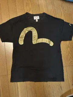 EVISU Tシャツ ブラック ゴールドロゴ